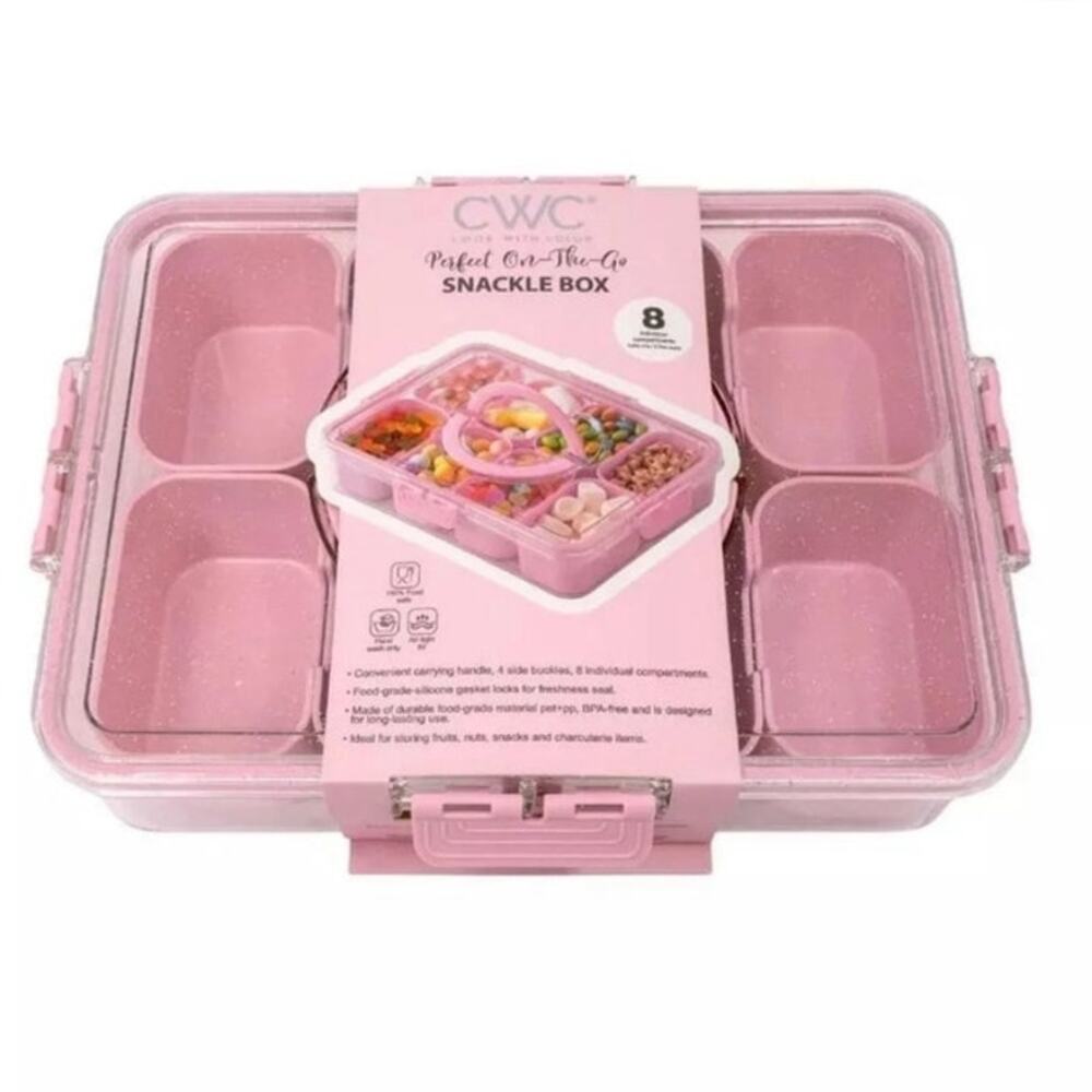 COOK WITH COLOR Perfect On The Go Snack Lunch Box 8 Container, Pink